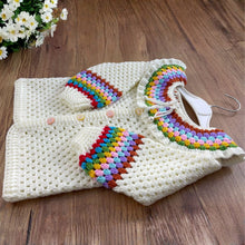 Crochet Baby Cardigan Pattern PDF, Rainbow Collar Sweater Tutorial, Buttoned Infant Jacket Design, Granny Stitch Detail