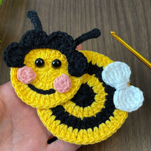 Crochet Bee Applique Pattern PDF, Cute Bumblebee Motif Design, Kids Bag Patch, Spring Nursery Decor Tutorial
