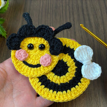 Crochet Bee Applique Pattern PDF, Cute Bumblebee Motif Design, Kids Bag Patch, Spring Nursery Decor Tutorial