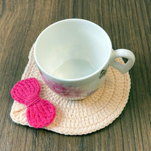 Crochet Coaster Pattern, Animal Coaster Crochet Pattern PDF, Cat Coaster Crochet, Easy Mug Rug Pattern, Cute Cat with Bow Coaster