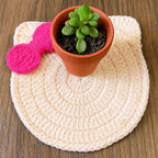 Crochet Coaster Pattern, Animal Coaster Crochet Pattern PDF, Cat Coaster Crochet, Easy Mug Rug Pattern, Cute Cat with Bow Coaster