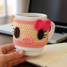 Crochet Cup Cozy Pattern, Mug Cozy Crochet Pattern PDF, Crochet Mug Sleeve Pattern, Coffee Cozy Crochet, Cute Cat Mug Cozy with Bow