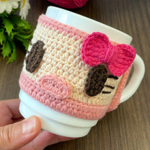 Crochet Cup Cozy Pattern, Mug Cozy Crochet Pattern PDF, Crochet Mug Sleeve Pattern, Coffee Cozy Crochet, Cute Cat Mug Cozy with Bow