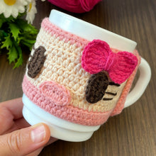 Crochet Cup Cozy Pattern, Mug Cozy Crochet Pattern PDF, Crochet Mug Sleeve Pattern, Coffee Cozy Crochet, Cute Cat Mug Cozy with Bow