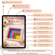 Crochet Granny Square Pattern PDF For Blanket Pillow Bag And Home Decor Projects