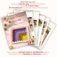 Crochet Granny Square Pattern PDF For Blanket Pillow Bag And Home Decor Projects