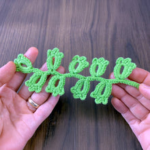 Crochet Leaf Branch Pattern PDF, Decorative Vine Applique Botanical Motif Tutorial, English & German