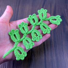 Crochet Leaf Branch Pattern PDF, Decorative Vine Applique Botanical Motif Tutorial, English & German