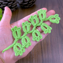 Crochet Leaf Branch Pattern PDF, Decorative Vine Applique Botanical Motif Tutorial, English & German