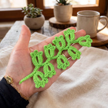 Crochet Leaf Branch Pattern PDF, Decorative Vine Applique Botanical Motif Tutorial, English & German