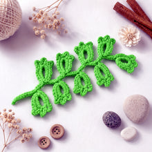 Crochet Leaf Branch Pattern PDF, Decorative Vine Applique Botanical Motif Tutorial, English & German