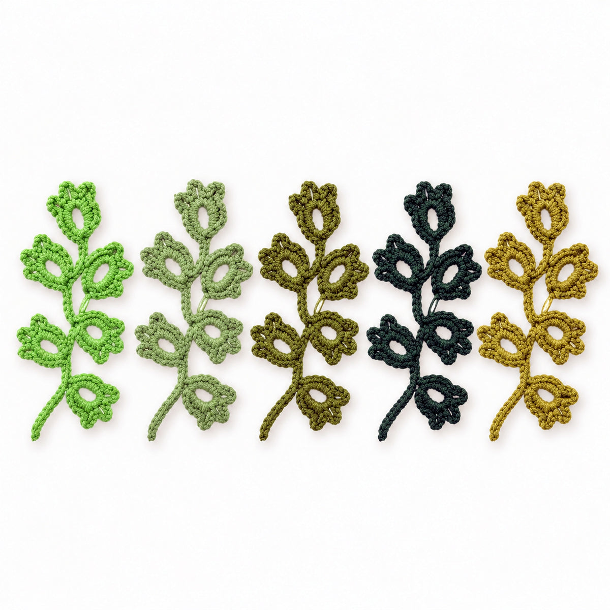 Crochet Leaf Branch Pattern PDF, Decorative Vine Applique Botanical Motif Tutorial, English & German