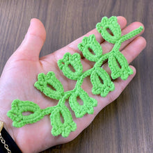Crochet Leaf Branch Pattern PDF, Decorative Vine Applique Botanical Motif Tutorial, English & German