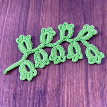 Crochet Leaf Branch Pattern PDF, Decorative Vine Applique Botanical Motif Tutorial, English & German