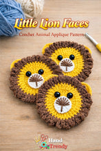 Crochet Lion Applique PDF Pattern, Animal Face Motif Design, Nursery Decor Craft, Baby Gift Idea, Handmade Crochet Accessory