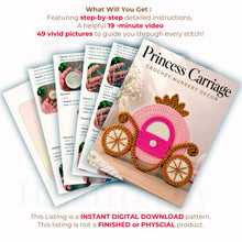 Crochet Princess Carriage Pattern PDF Nursery Wall Decor Baby Room Hanging Tutorial