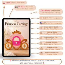 Crochet Princess Carriage Pattern PDF Nursery Wall Decor Baby Room Hanging Tutorial