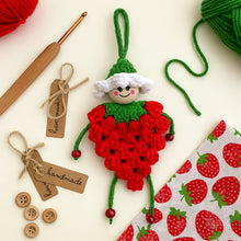 Crochet Strawberry Doll Pattern PDF, Amigurumi Keychain Tutorial, Cute Fruit Girl Ornament, Handmade Bag Charm Design