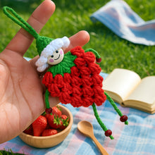 Crochet Strawberry Doll Pattern PDF, Amigurumi Keychain Tutorial, Cute Fruit Girl Ornament, Handmade Bag Charm Design