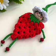 Crochet Strawberry Doll Pattern PDF, Amigurumi Keychain Tutorial, Cute Fruit Girl Ornament, Handmade Bag Charm Design