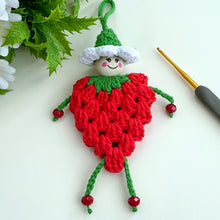 Crochet Strawberry Doll Pattern PDF, Amigurumi Keychain Tutorial, Cute Fruit Girl Ornament, Handmade Bag Charm Design