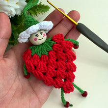 Crochet Strawberry Doll Pattern PDF, Amigurumi Keychain Tutorial, Cute Fruit Girl Ornament, Handmade Bag Charm Design