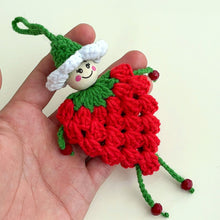Crochet Strawberry Doll Pattern PDF, Amigurumi Keychain Tutorial, Cute Fruit Girl Ornament, Handmade Bag Charm Design
