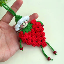 Crochet Strawberry Doll Pattern PDF, Amigurumi Keychain Tutorial, Cute Fruit Girl Ornament, Handmade Bag Charm Design