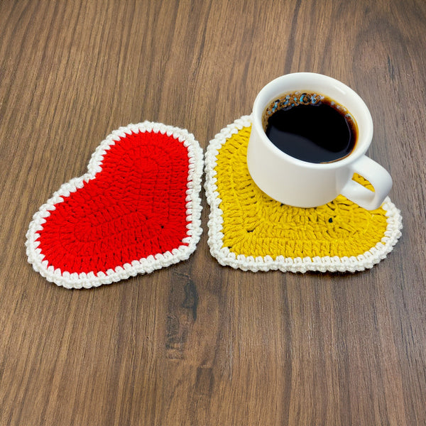 Crochet Heart Shaped Doily - Heart Potholder Crochet Pattern - Cute Crochet Decor for Valentine's Day - Hand Trendy