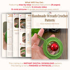 Handmade Wreath Crochet Pattern PDF - Festive Ornament with Bauble PDF - Hand Trendy