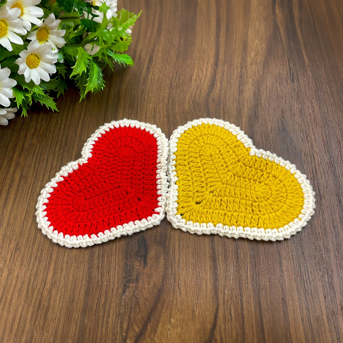 Heart Crochet Doily & Potholder Pattern - Cute Crochet Decor for Valentine's Day - Hand Trendy