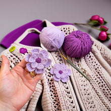 3D Flower Crochet Brooch Pattern  - Easy Crochet Flower Motif Pattern For Baby Blanket - Hand Trendy