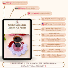 Crochet Santa Claus Coasters PDF Pattern, Adorable Christmas Decor for Home and Coffee Lovers - Hand Trendy