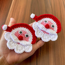 Crochet Santa Claus Face Applique - Crochet Xmas Tree Decor - Beginner-Friendly Crochet Santa Claus Pattern - Hand Trendy