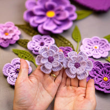 3D Flower Crochet Brooch Pattern  - Easy Crochet Flower Motif Pattern For Baby Blanket - Hand Trendy