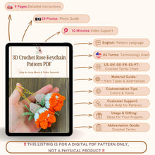 3D Crochet Rose Keychain Pattern PDF, Handmade Floral Bag Charm - Hand Trendy