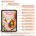 Folded Rose Bouquet Keychain Pattern, Crochet Floral Bag Charm, Mini Flower Cone Ornament PDF Tutorial