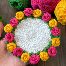 Folded Rose Bouquet Keychain Pattern, Crochet Floral Bag Charm, Mini Flower Cone Ornament PDF Tutorial