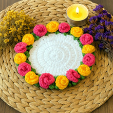 Folded Rose Bouquet Keychain Pattern, Crochet Floral Bag Charm, Mini Flower Cone Ornament PDF Tutorial