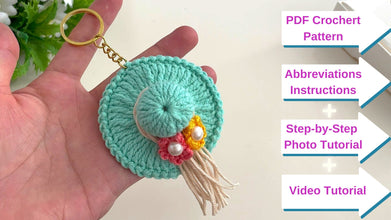 Crochet Mini Hat Pattern - Miniature Vacation Straw Hat - Tiny Crochet Ornaments