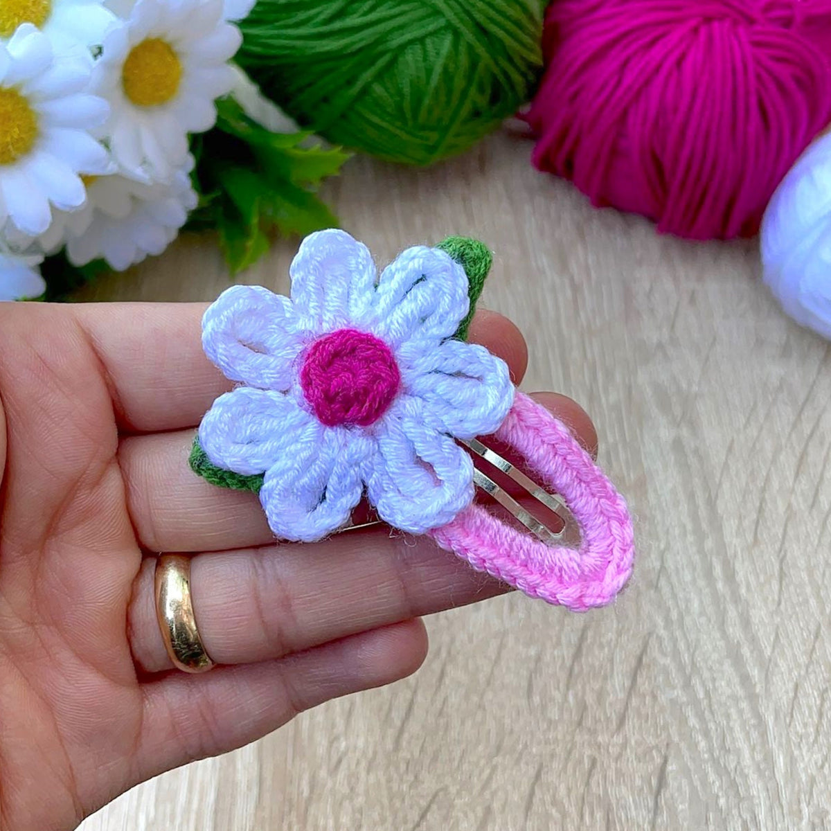 Floral Crochet Hair Clips Pattern PDF - Baby Hair Barrettes Pattern - Hand Trendy