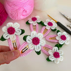 Floral Crochet Hair Clips Pattern PDF - Baby Hair Barrettes Pattern - Hand Trendy