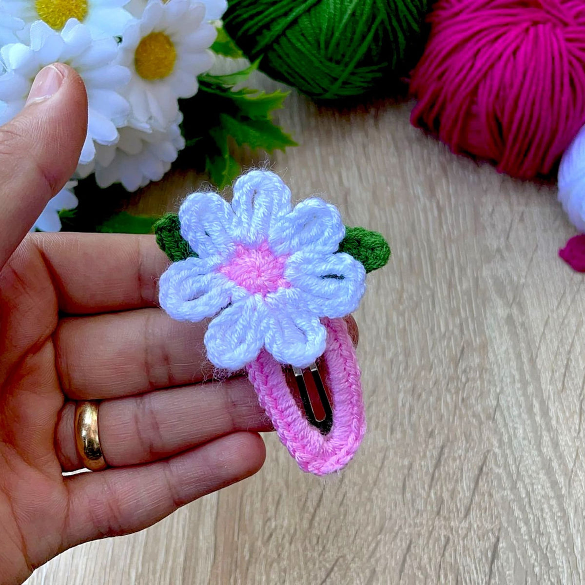 Floral Crochet Hair Clips Pattern PDF - Baby Hair Barrettes Pattern - Hand Trendy