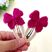 Crochet Hair Bow and Snap Hair Clips Pattern  - Crochet Girls Hair Accessory PDF