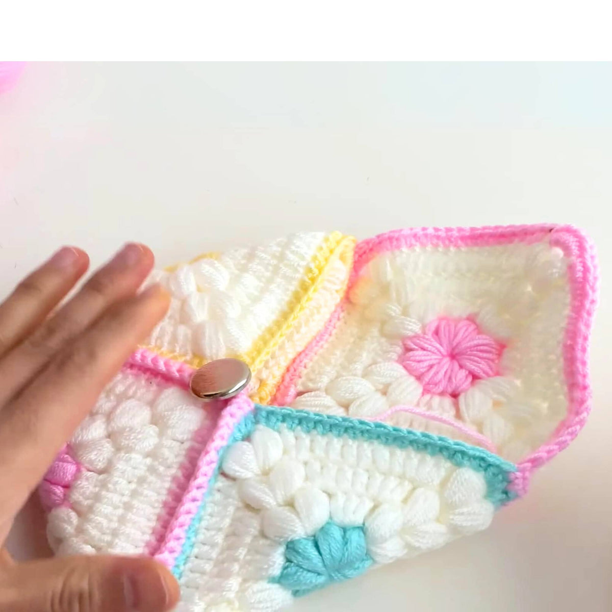 Pastel Flower Crochet Bag PDF Pattern– Colorful Yarn Purse Design - Hand Trendy