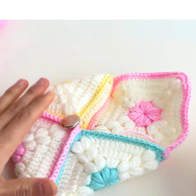Pastel Flower Crochet Envelope Bag PDF Pattern – DIY Soft Texture Crossbody Pouch Tutorial – Colorful Yarn Purse Design