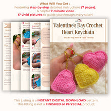 Valentine's Day Crochet Heart Keychain | Cute Amigurumi Heart Pattern | Unique Gift for Her or Couples | Easy Beginner Crochet