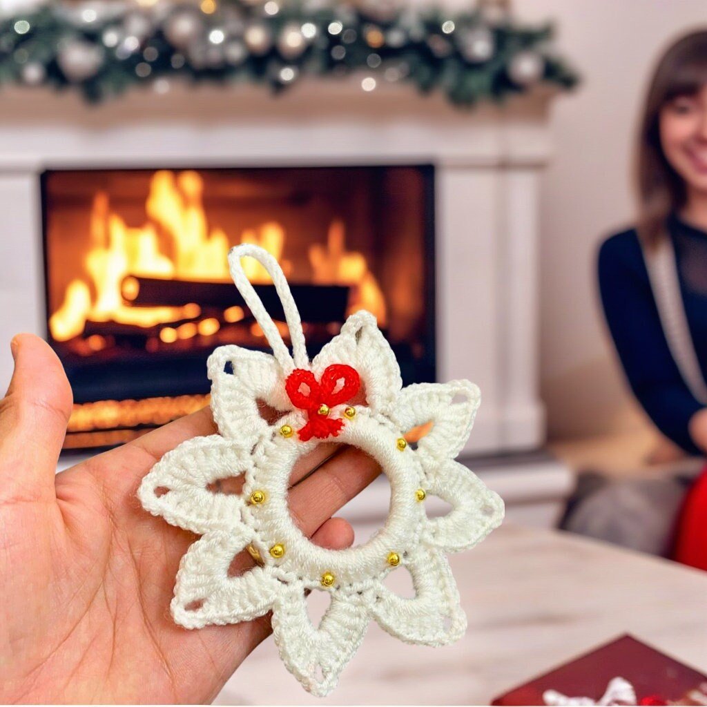 Christmas Crochet Star & Wreath Pattern PDF - Christmas Tree Decor for Beginners - Hand Trendy