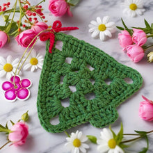 Nordic Yarn Art Christmas Tree Decoration - Handmade Crochet Tree Ornament - Tree Crochet Pattern For Winter Crochet Decor