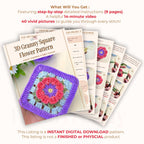3D Granny Square Pattern | Easy Baby Blanket & Pillow| Easy Crochet Square DIY Pattern for Beginners - Hand Trendy
